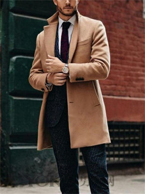 Cozy Long-Sleeved Lapel Coat With Pockets