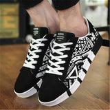 Mens Fashion Breathable Print Personality Casual Lace Up Shoes