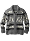 Men's Stylish Vintage Jacquard Weave Cardigan