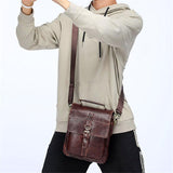 Retro Lightweight Durable Business Buckle Genuine Leather Crossbody Bags Sling Bag Handbag