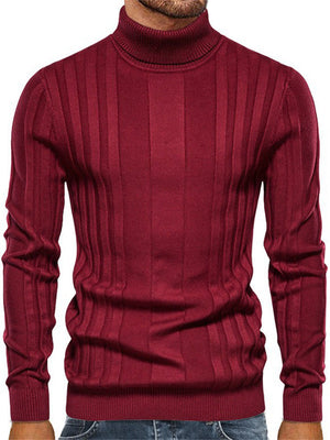 Casual Style High Collar Bottoming Shirt Men Knitted Tops