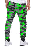 Mens Elastane Mid Waist Camo Print Jogging Sports Pants