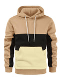 Trendy Fleece Colorblock Hoodie Mens with Pockets