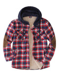 Men's Trendy Plaid Pattern Thermal Long Sleeve Hooded Jacket With Pockets