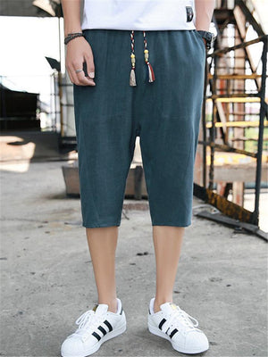 Casual Loose Linen Cropped Harem Pants