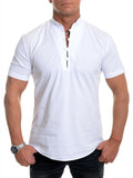 Men's Mandarin Collar Short Sleeve Henley Shirts