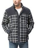 Mens Casual Windproof Plaid Pattern Warm Jackets