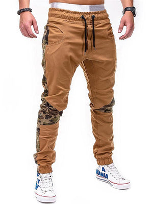 Fashion Camouflage Stitching Elastic Waist Casual Pants