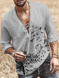 Men's Printed V-Neck Half Sleeve Shirts