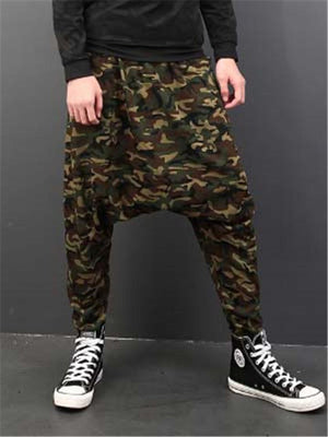 Mens Stylish Personality Camo Harem Pants