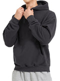 Trendy Sports Large Pockets All Match Black Hoodie Mens