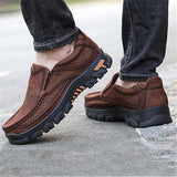 Outdoor Casual Breathable Wearable Soft Sole Leather Ankle Shoes