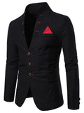 Men’s Slim Fit Stand Collar Button Up Multi Pocket Blazer