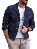 Men's Slim Fit Lapel Long Sleeve Casual Denim Coats