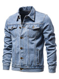 Mens Classic Casual Long Sleeve Jean Jacket