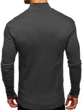 Men's Simple Style Half High Collar Long Sleeve Bottoming Shirt