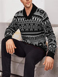 Mens Christmas Sweater Pullover Heart Snowflakes Reindeer Knitted Sweater