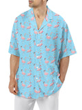 Summer Vacation Short Sleeve Loose Printed Hawaiian Shirts for Men