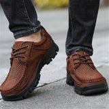 Outdoor Casual Wearable Non Slip Hollow Out Leather Shoes