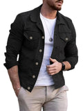 Men's Slim Fit Lapel Long Sleeve Casual Denim Coats