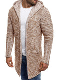 Male Autumn Winter Mid Length Hooded Cardigan Sweaters