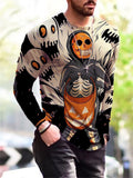 Long Sleeve Round Neck Halloween Shirts for Men