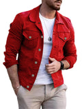 Men's Slim Fit Lapel Long Sleeve Casual Denim Coats