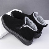 Men's Classic Round Toe Side Zipper Warm Plush Lined Snow Boots