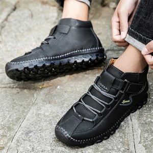 Breathable Fashion High-top Cowhide Shoes For Men