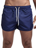 Mens Summer Comfy Solid Color Beach Shorts