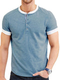 Summer Daily Wear Comfy Short Sleeve Contrasting Slim T-shirts For Men