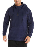 Mens Casual Outdoor Fleece Long Sleeve Drawstring Hoodie With Kangaroo Pocket