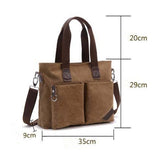 Casual Wear-resistant Canvas Laptop Briefcase Handbags for Men