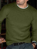 Men's Pure Color Casual Pullover Long Sleeve Sweater