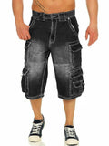 Classic Multi-Pocket Design Straight-Leg Denim Shorts