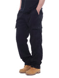 Casual Elastic Waist Plus Size Multi Pockets Men's Cargo Trousers