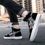 Mens Fashion Patchwork Zebra Print Breathable CasualShoes