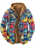 Comfy Creative Printed Zip Cotton Hooded Flannel Jacket