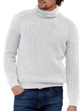 Warm Pure Color High Collar Knitting Sweaters for Men