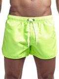 Mens Summer Comfy Solid Color Beach Shorts