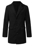 Men's Winter Slim Fit Lapel Collar Warm Mid-length Blazer Coat