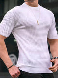 Men's Leisure Summer Small Square Round Neck Slim Fit T-Shirt