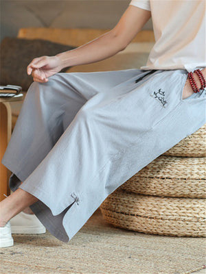 Casual Hip Hop Knit Linen Workout Harem Pants