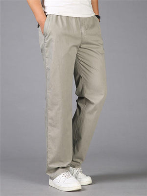 Plus Size Men's Comfy Straight Leg Elastic Casual Pants