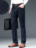 Loose Elastane Straight Breathable Denim Pants