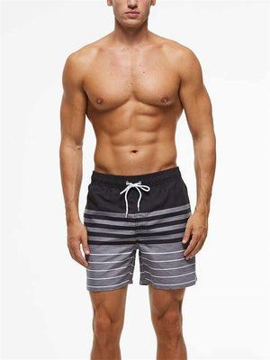 Mens Loose Straight Print Summer Beach Shorts