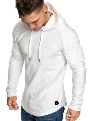 Casual Long Sleeve Pullover Sportswear Orange Hoodies for Men