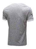 Summer Daily Wear Comfy Short Sleeve Contrasting Slim T-shirts For Men