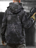 Convenient Front Zipper Outdoor Waterproof Camouflage Wear-Resistant Hooded Windbreaker