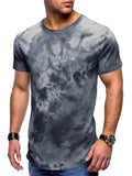 Men's Hip Hop Tie-dye Short Sleeve Crewneck T-shirt